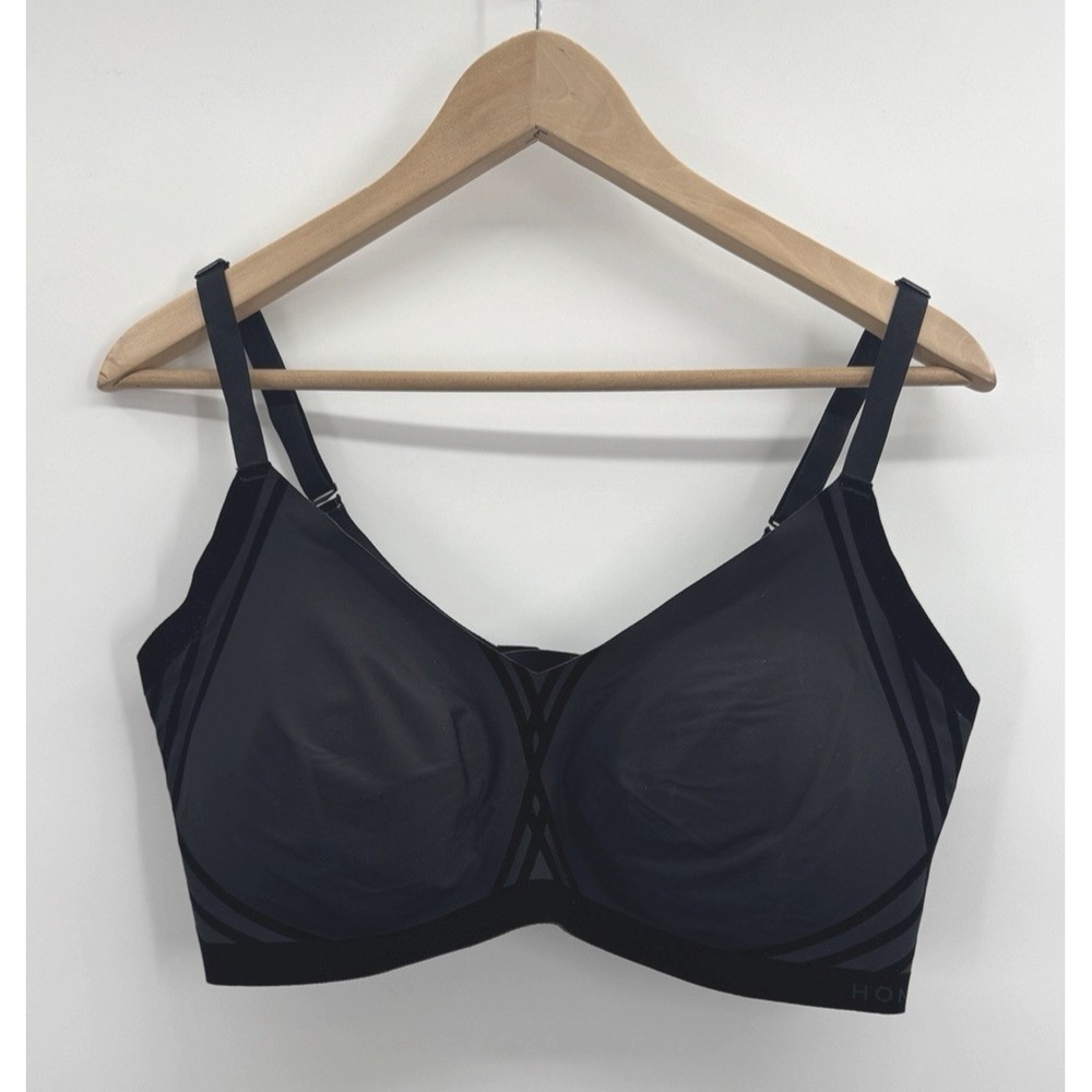 Honey Love Bra 2X Liftwear Silhouette Wireless Velvet Burnout Smoothing Comfort